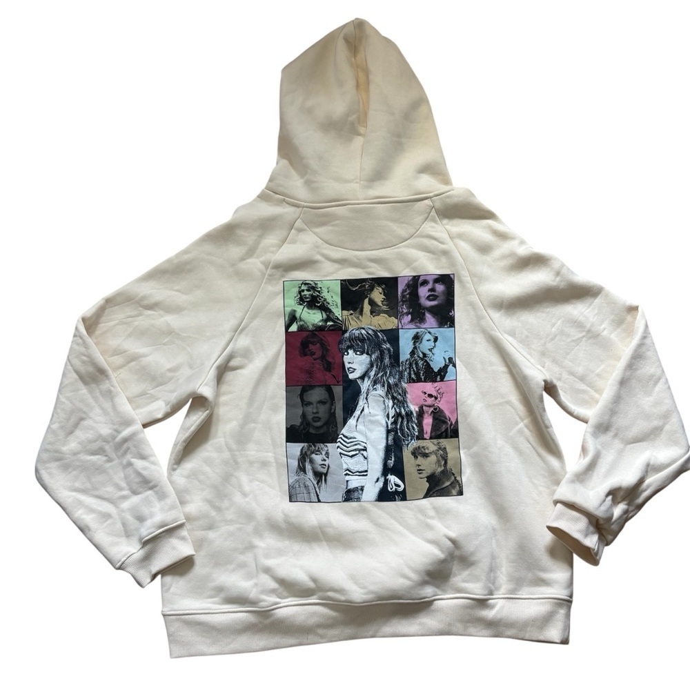 Taylor Swift The Eras Tour Hoodie Womens Size XL Extra Large Cream Black Color